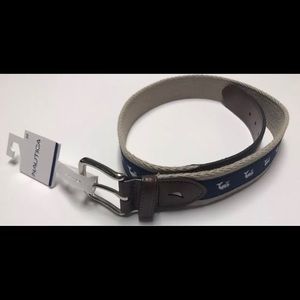 Nautica Mens Belt Size 32 Whale Pattern
